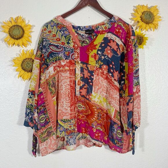 Jones New York Tops - Jones New York Floral Multi-color Different Pattern Blouse Plus Size 2X Women’s
